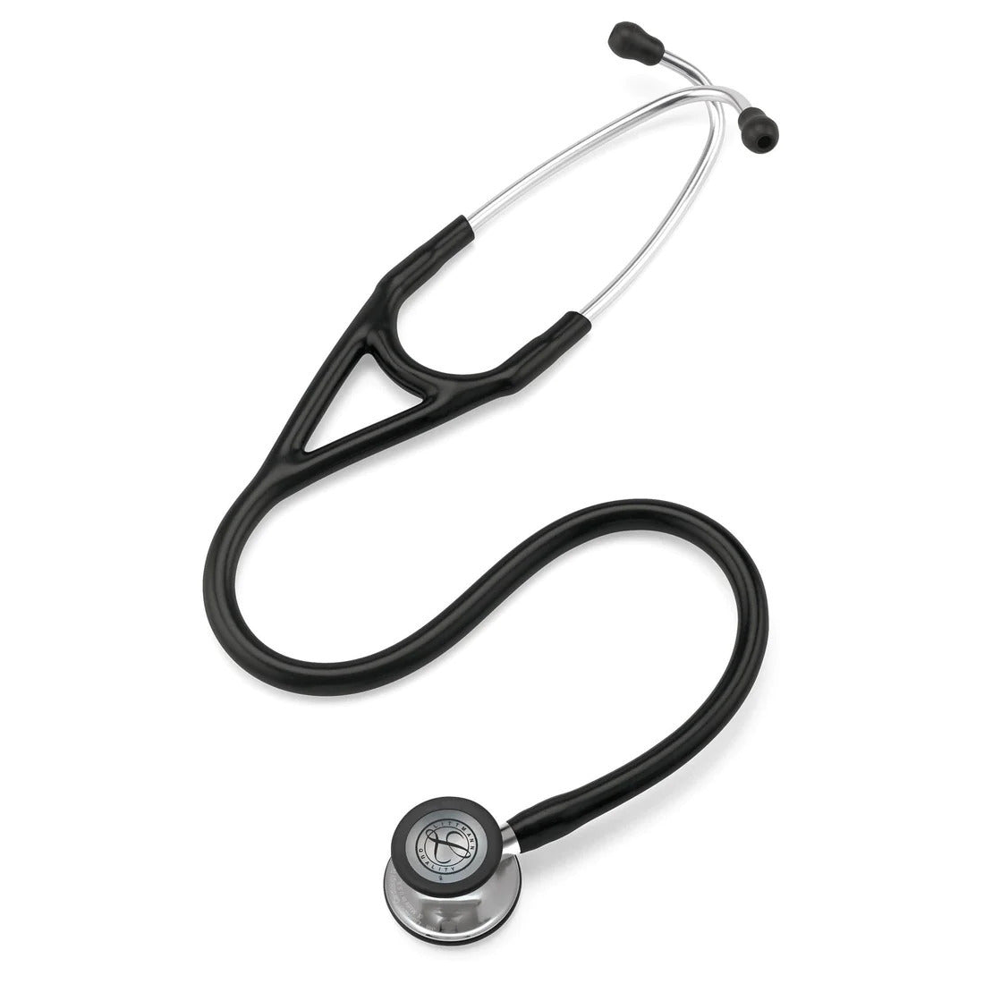 Littmann Cardiology IV black with mirror olives, steel binaurals and a mirrored stem