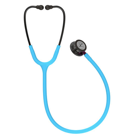 Littmann Classic III бірюзовий з димчастою оливою, чорними дугами та рожевою ніжкою
