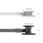 Littmann Cardiology IV gray with smoky olive, black ear tubes, and stem