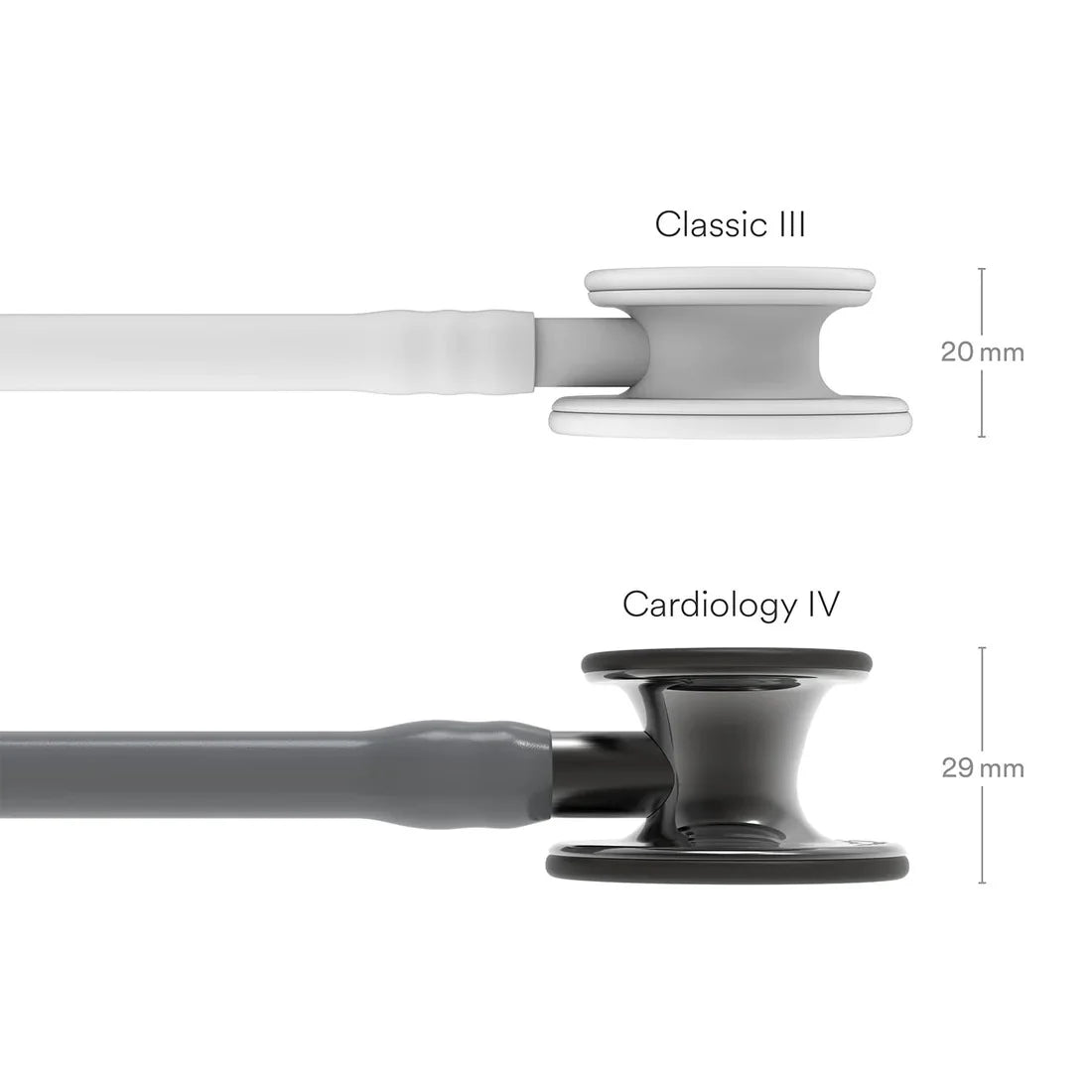 Littmann Cardiology IV gray with smoky olive, black ear tubes, and stem
