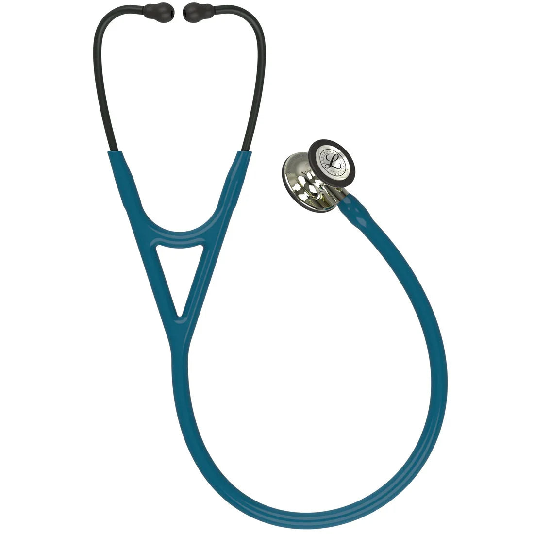 Littmann Cardiology IV marine with mirror olive, black bows and mirror stem