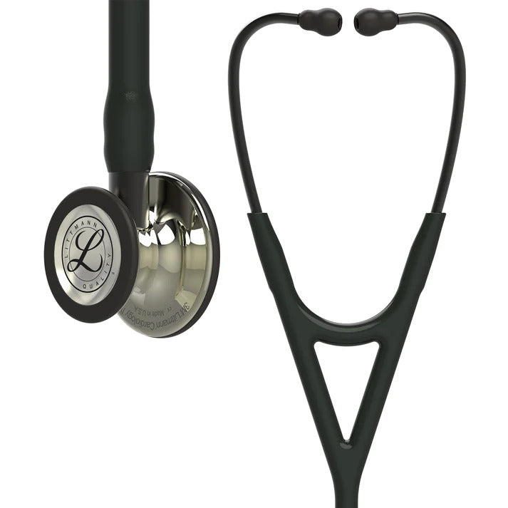 Littmann Cardiology IV black with mirror olive, black bows and stem