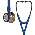 Littmann Cardiology IV blue with rainbow eartips, black binaurals and stem
