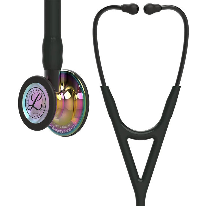 Littmann Cardiology IV black with rainbow olive, black arches and stem