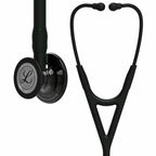 Littmann Cardiology IV black with smoke eartips, black tubing, and stem