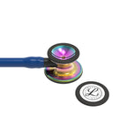 Littmann Cardiology IV blue with rainbow eartips, black binaurals and stem