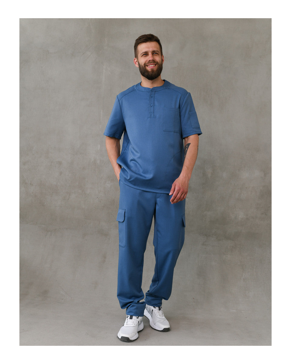 Modern Blue Medical Men's Tunic