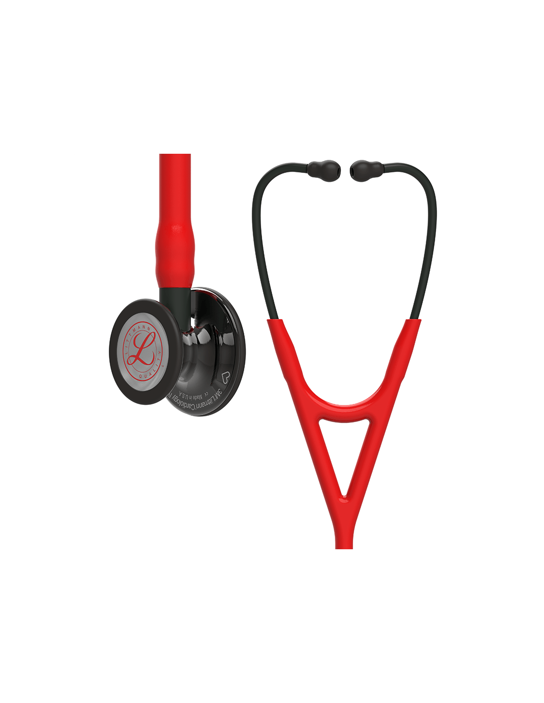 Littmann Cardiology IV Limited Edition red with black, mirror-finish chestpiece, binaurals, and stem