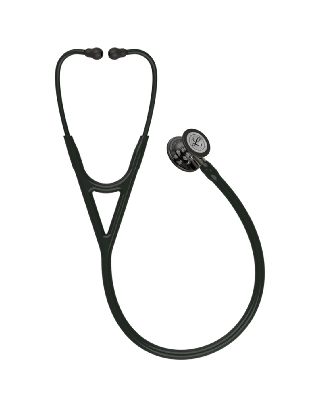 Littmann Cardiology IV black with black mirrored olive, black arcs and stem