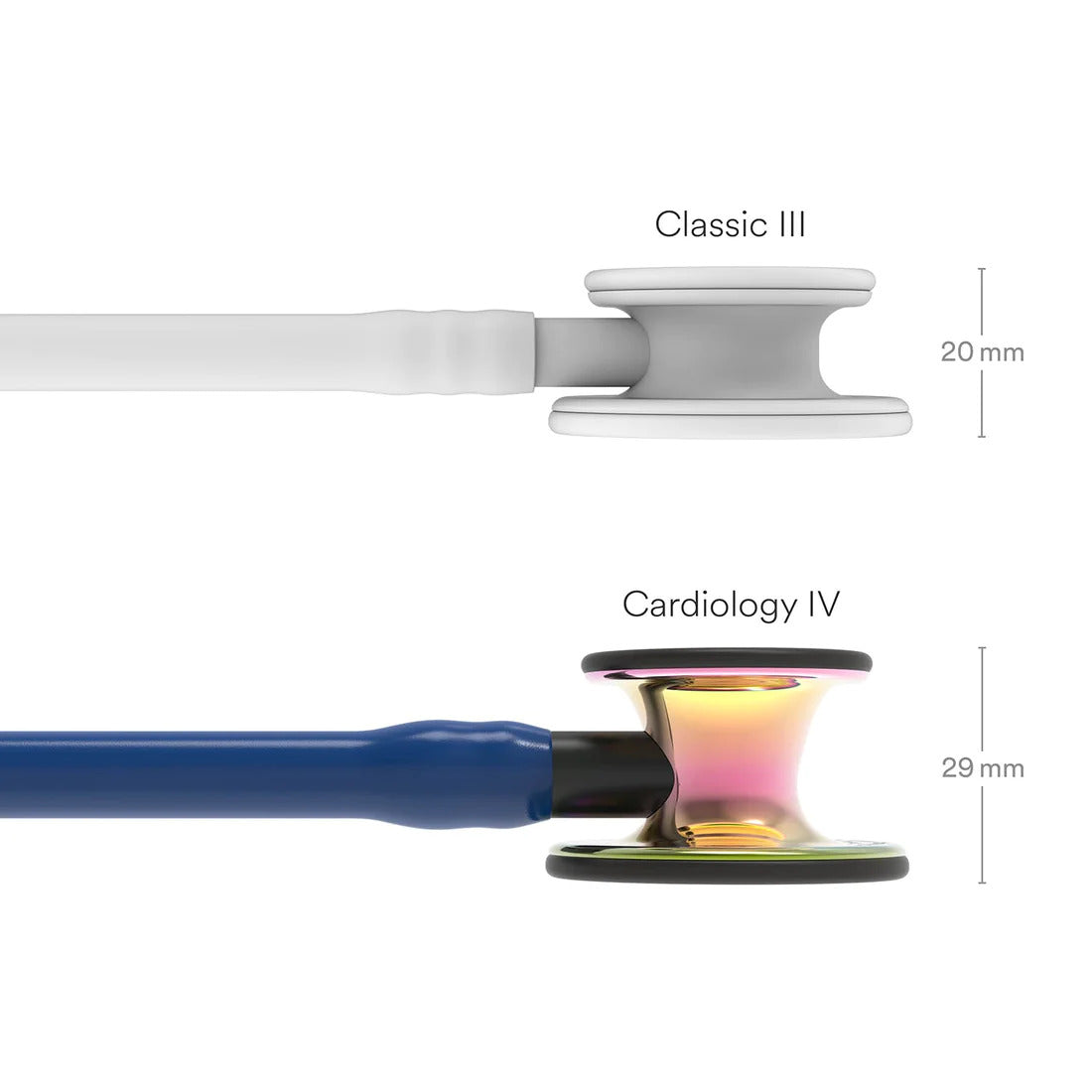 Littmann Cardiology IV blue with rainbow eartips, black binaurals and stem