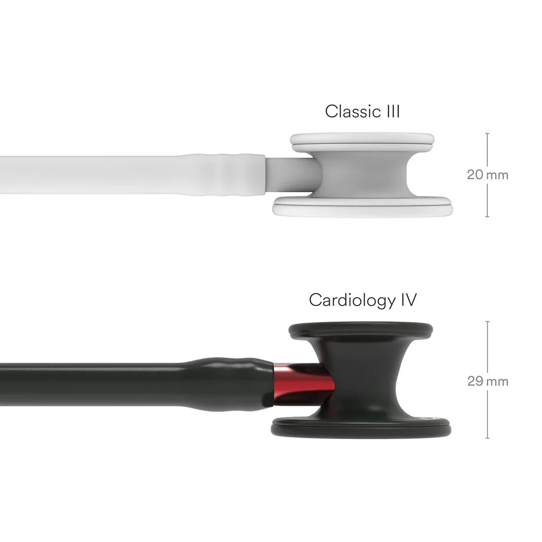 Littmann Cardiology IV with a matte black chest piece, black tubing, and a red stem