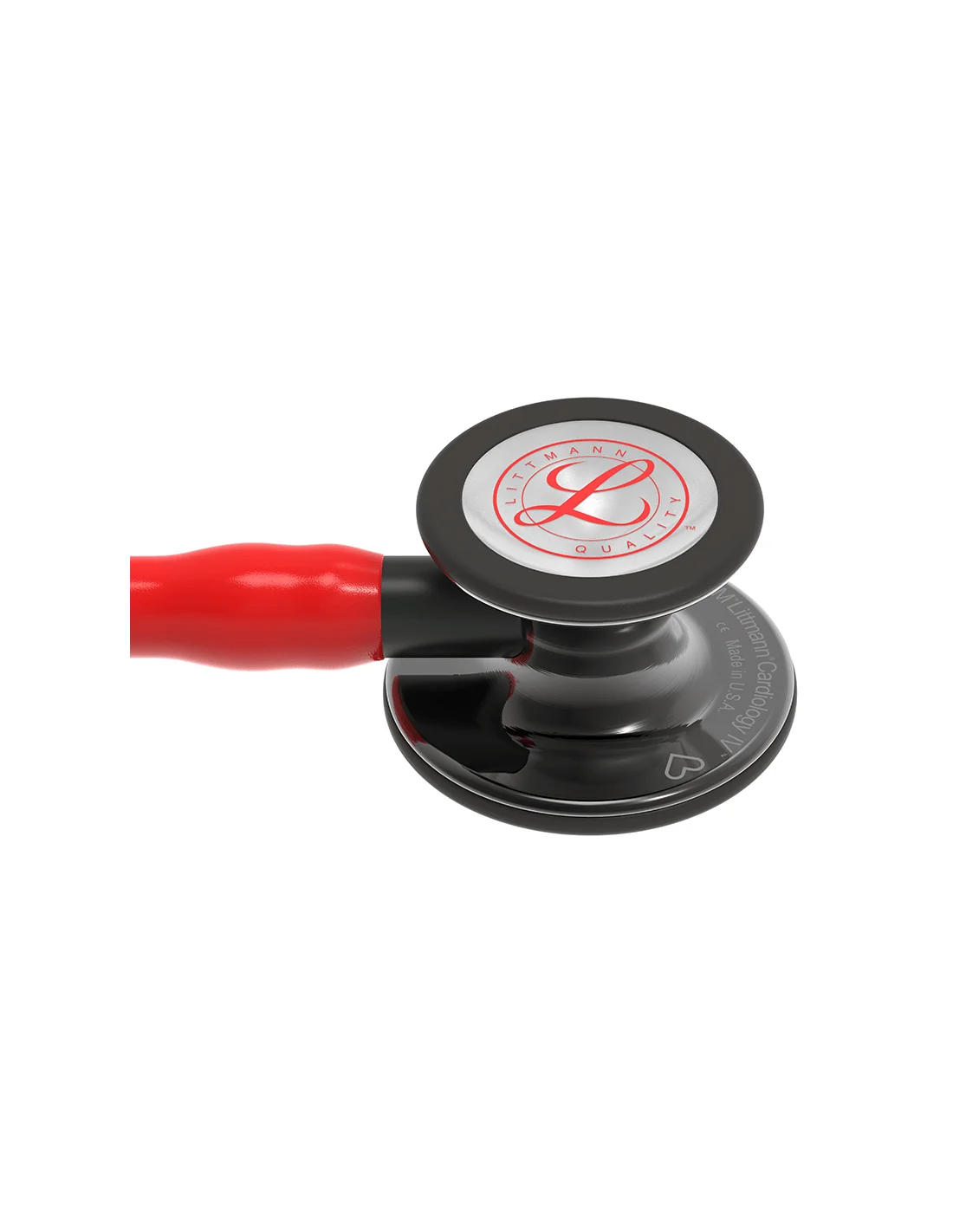 Littmann Cardiology IV Limited Edition red with black, mirror-finish chestpiece, binaurals, and stem