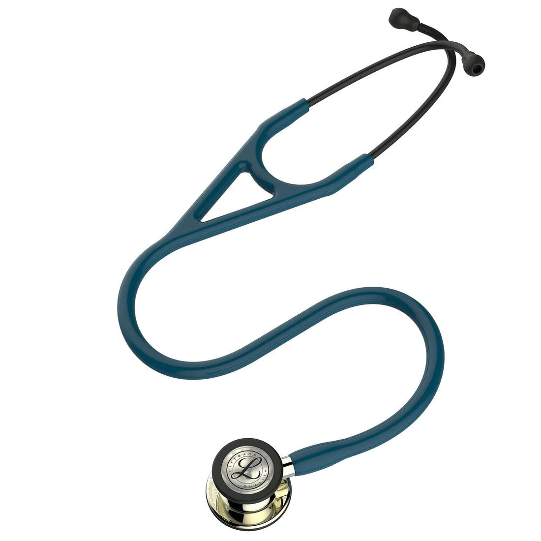Littmann Cardiology IV marine with mirror olive, black bows and mirror stem