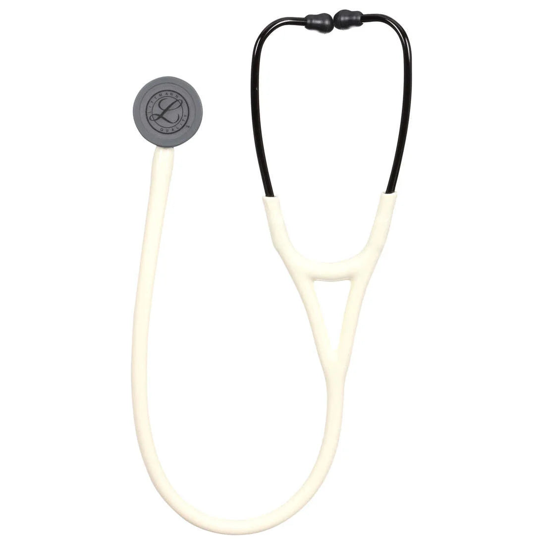 Littmann Cardiology IV Satin White with Black, Matte Earpieces, Binaurals, Stem and Satin Tubing