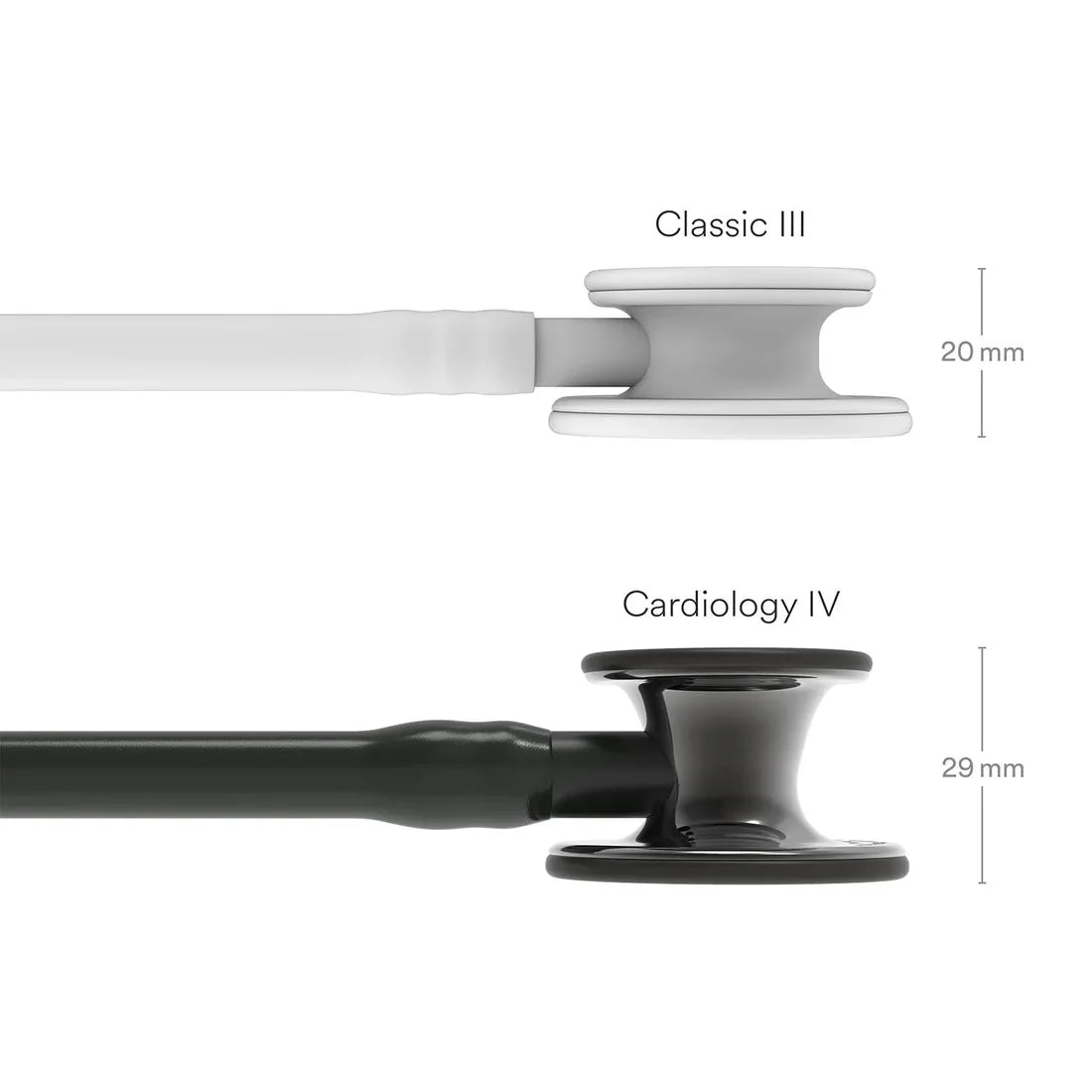 Littmann Cardiology IV black with smoke eartips, black tubing, and stem