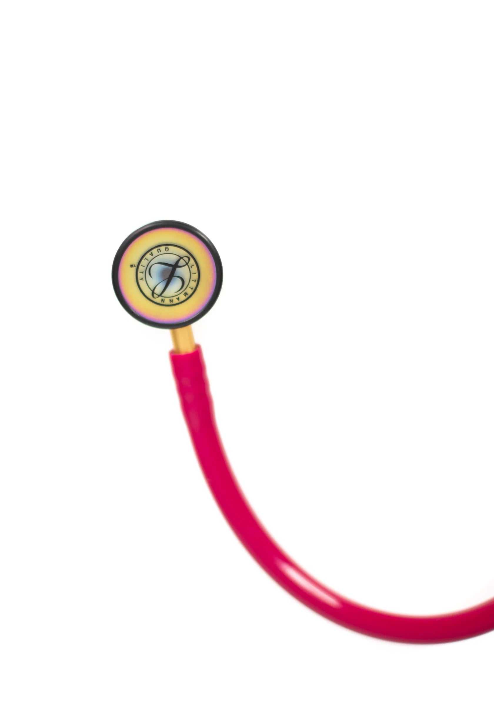 Littmann Classic II Infant, Raspberry with Rainbow stem, gold ear tubes and footplate