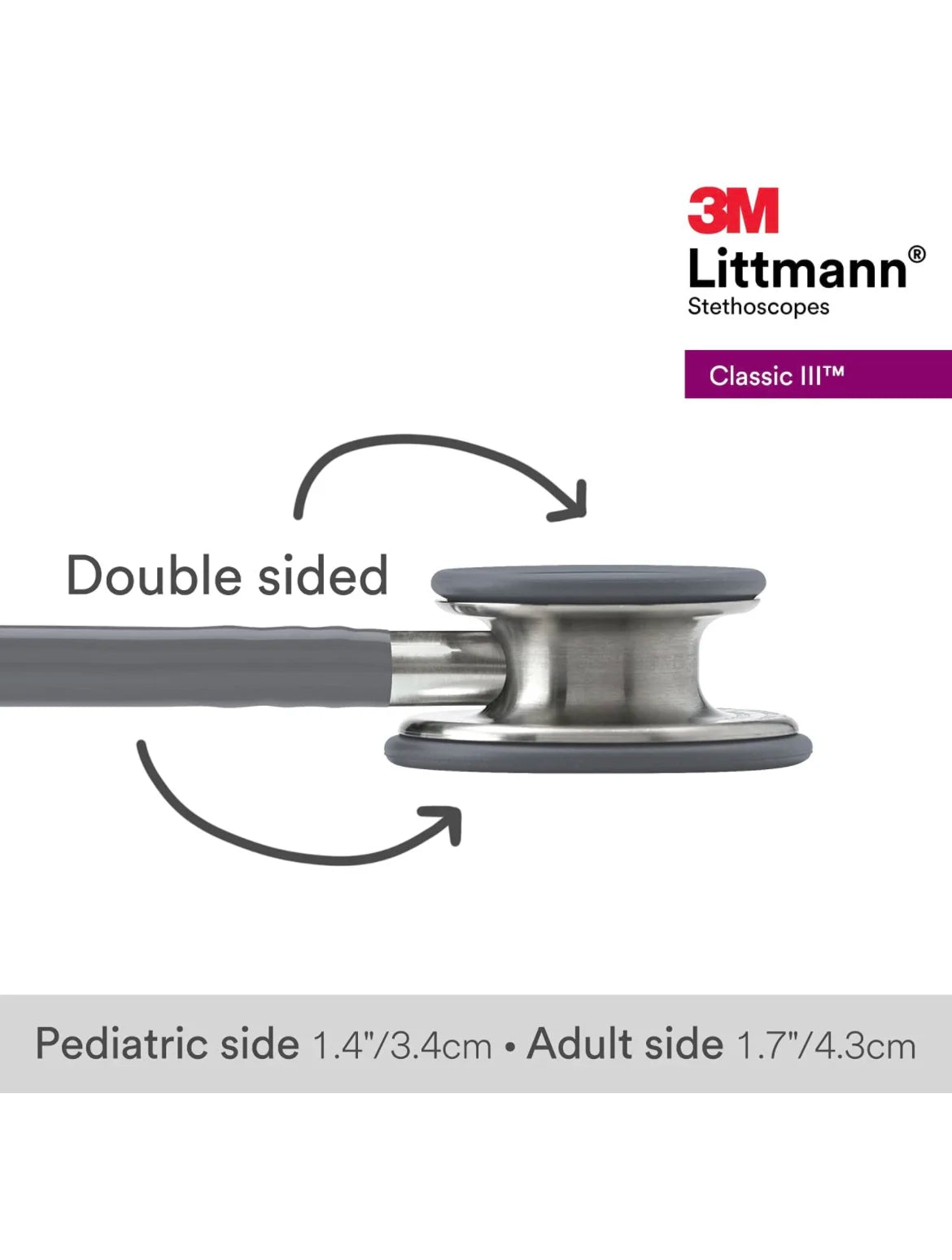 Littmann Classic III Stethoscope, Gray with Steel Eartips