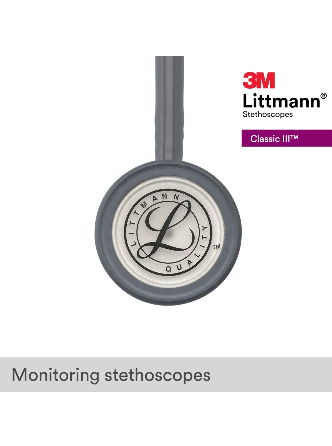 Littmann Classic III Stethoscope, Gray with Steel Eartips