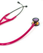 Littmann Cardiology IV Raspberry with Rainbow Olive, Black Earpieces, and Stem