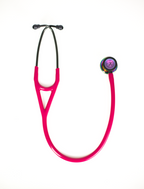 Littmann Cardiology IV Raspberry with Rainbow Olive, Black Earpieces, and Stem