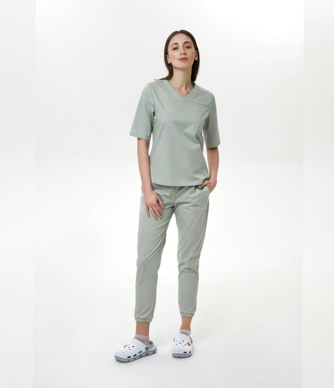 Medical Women's Tunic Doctor Lous Clinic Olive