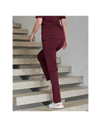 Women's Trousers with Pockets Pipes Bordo