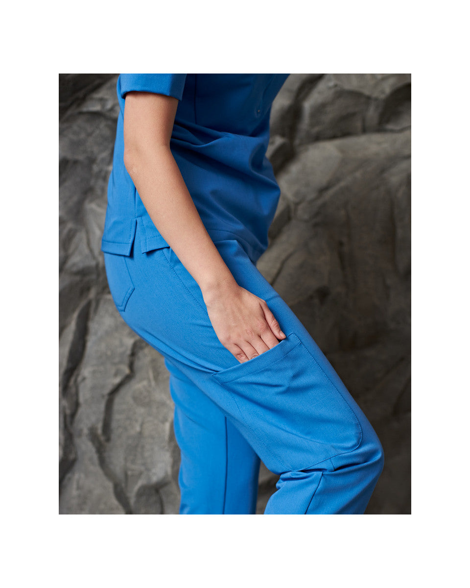 Women's Trousers with Pockets Pipes Blue