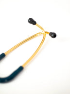 Littmann Classic III marine blue with rainbow stem, gold eartubes, and chestpiece