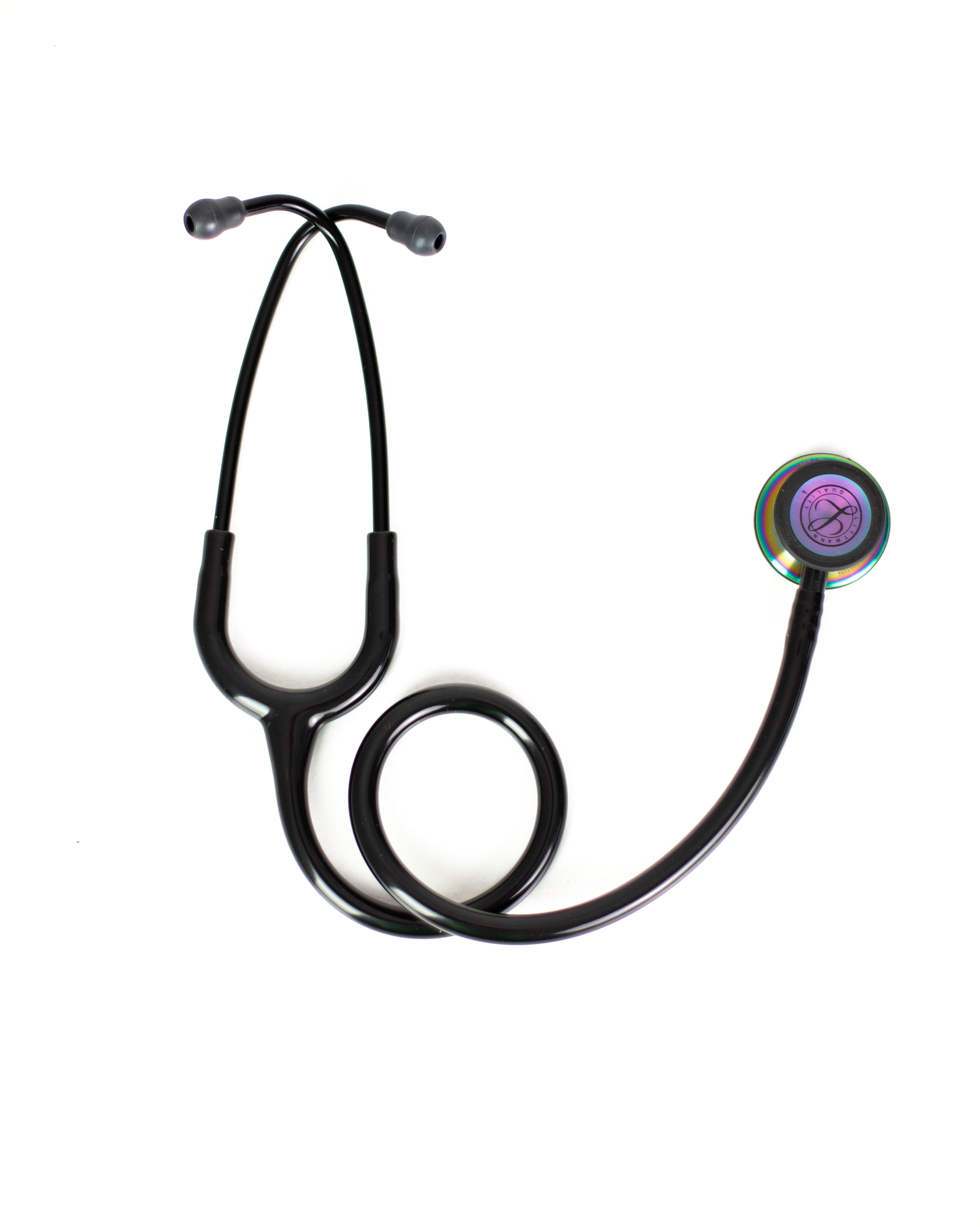 Littmann Classic III black with rainbow chest piece, black tubing and stem