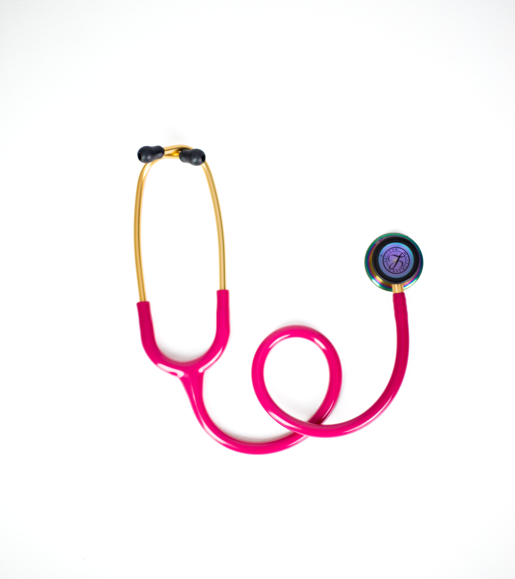 Littmann Classic III Raspberry with Rainbow Eartips, Gold Binaurals and Stem