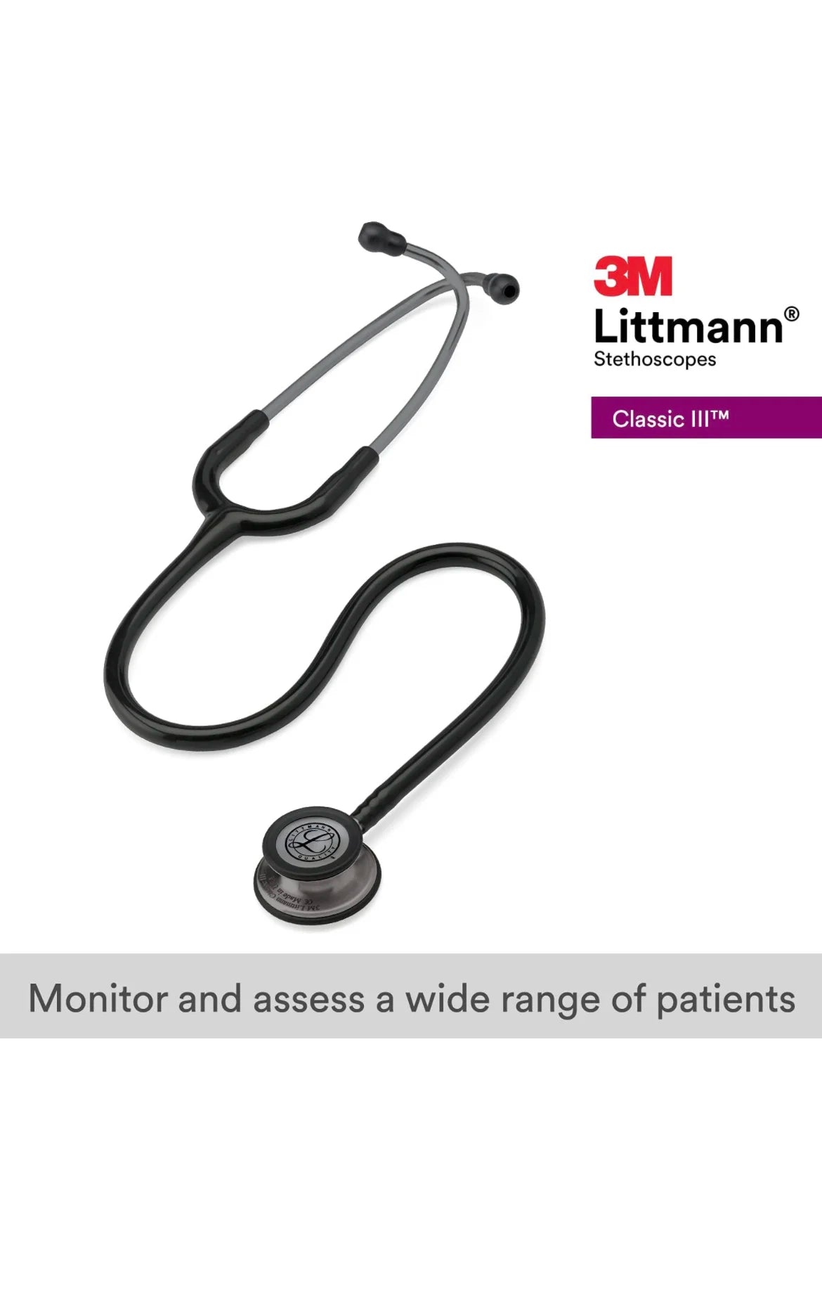 Littmann Classic III black with smoke olive, black earpieces and stem