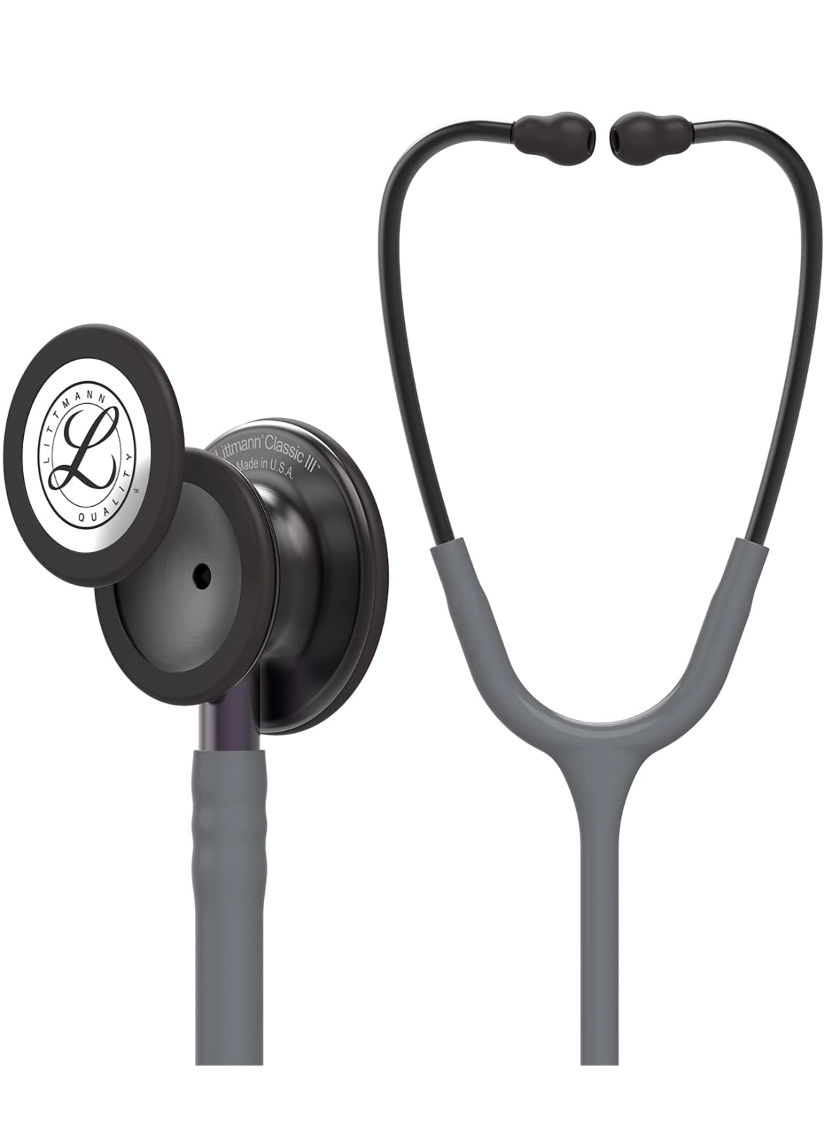 Littmann Classic III Gray with Smoke Tubing, Black Eartubes, and Plum Stem