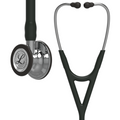 Littmann Cardiology IV black with mirror olives, steel binaurals and a mirrored stem