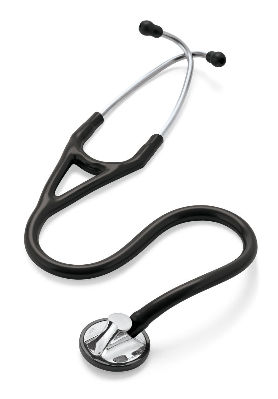 Littmann Master Cardiology black with mirrored earpieces and steel ear tubes