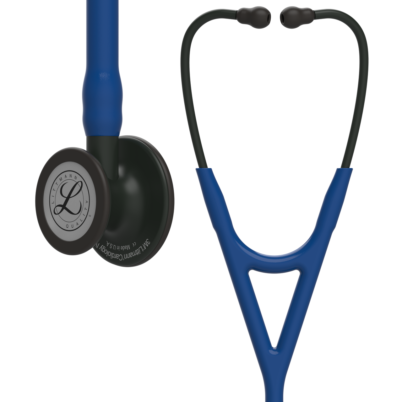 Littmann Cardiology IV blue with matte olive, black ear tubes and stem