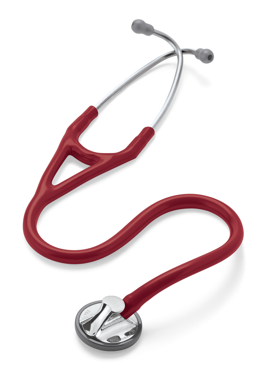 Littmann Master Cardiology burgundy with mirror eartips and steel binaurals
