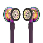 Littmann Cardiology IV plum with rainbow chest piece, black tubing and purple stem