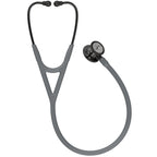 Littmann Cardiology IV gray with smoky olive, black ear tubes, and stem
