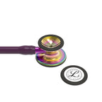 Littmann Cardiology IV plum with rainbow chest piece, black tubing and purple stem