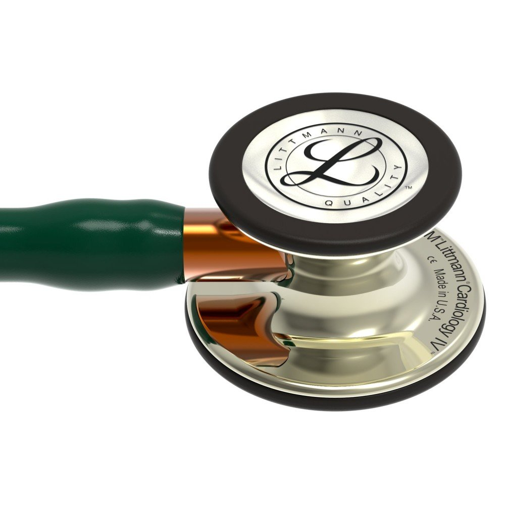 Littmann Cardiology IV green with mirror olive, steel arches and copper leg