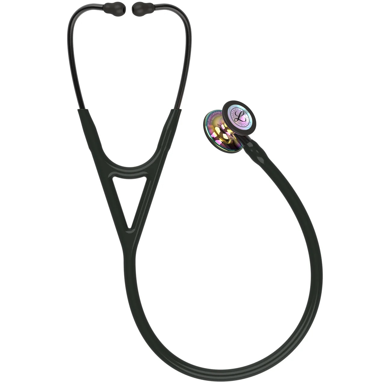 Littmann Cardiology IV black with rainbow olive, black arches and stem