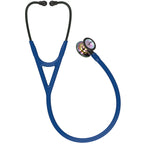 Littmann Cardiology IV blue with rainbow eartips, black binaurals and stem