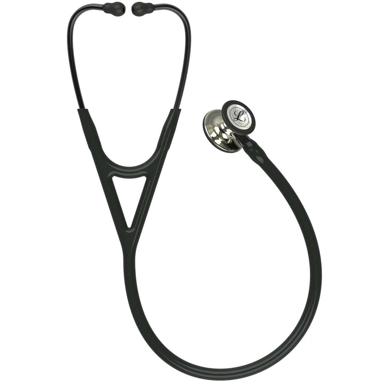 Littmann Cardiology IV black with mirror olive, black bows and stem