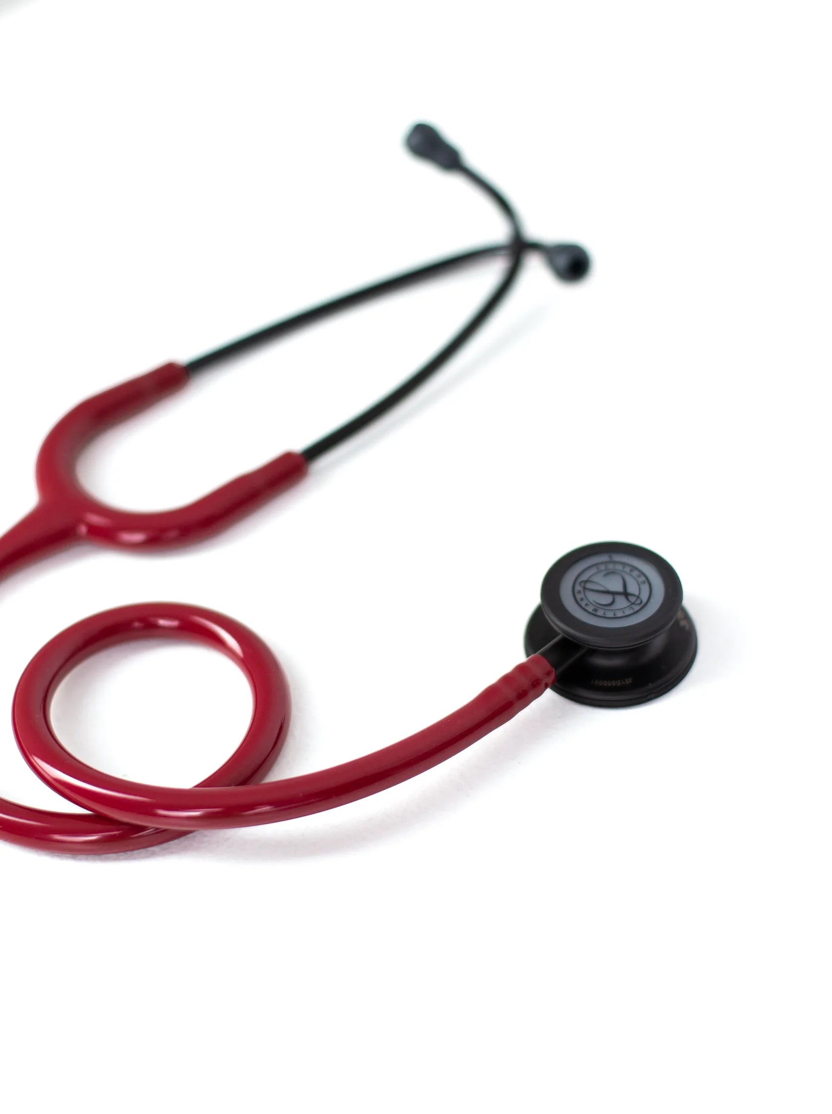 Littmann Classic III burgundy with a matte olive chestpiece, black tubing and stem