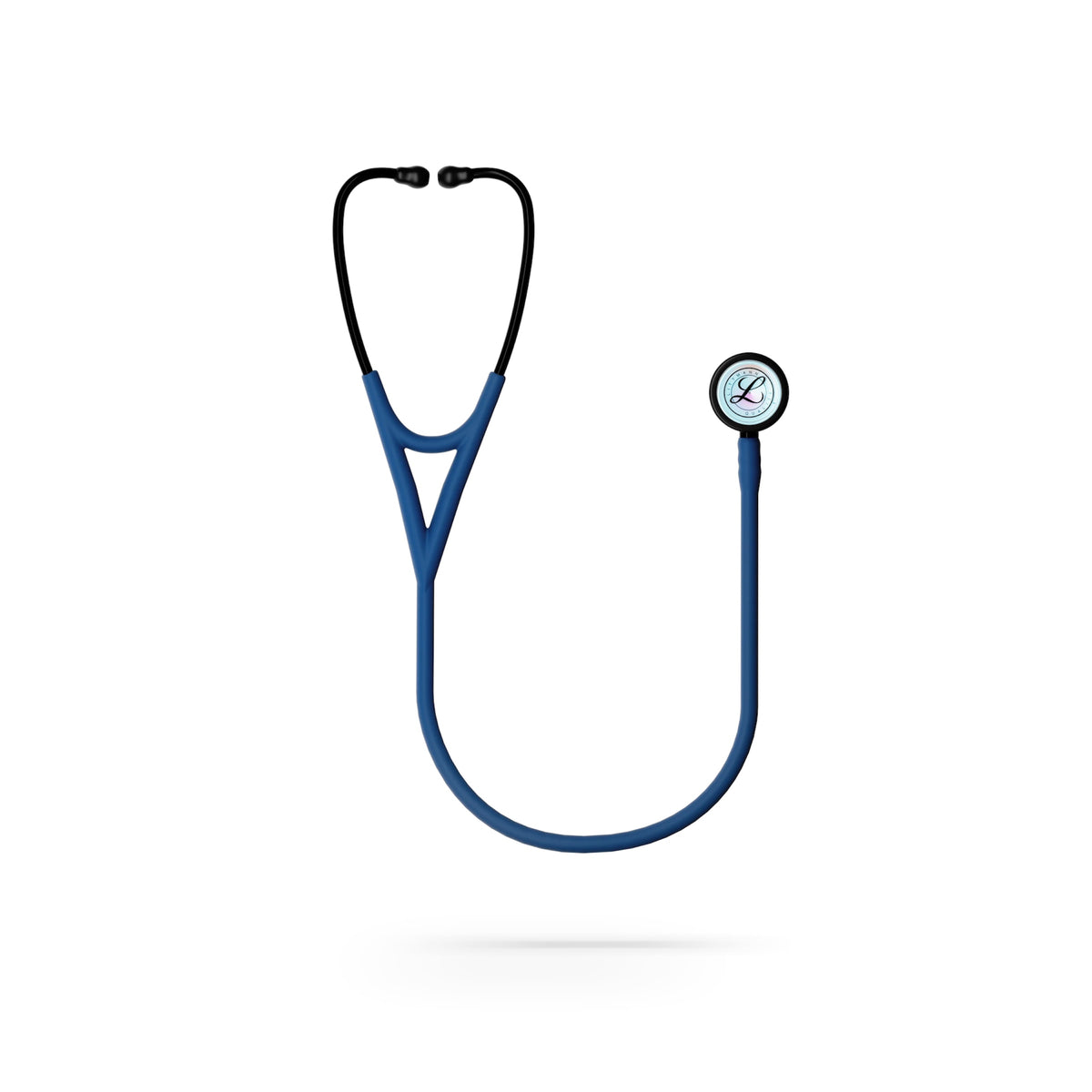 Littmann Cardiology IV Satin Tube синій з веселковою оливою, чорними лугами та ніжкою