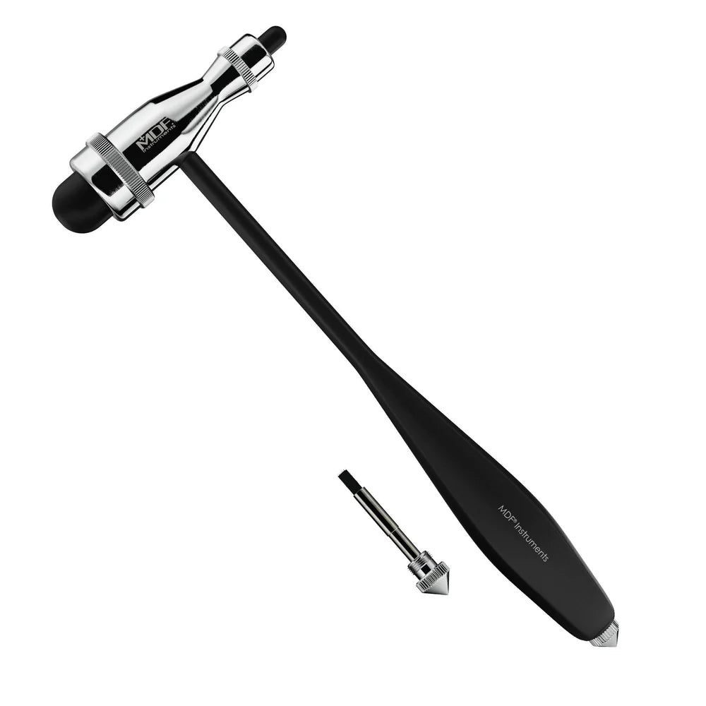 MDF Black Neurological Reflex Hammer with Mirror Head