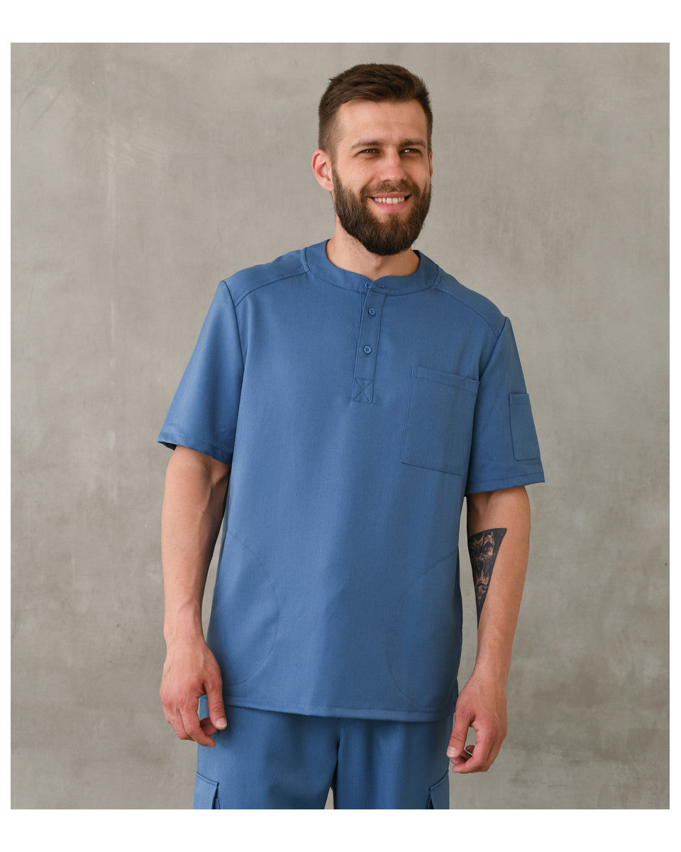 Modern Blue Men's Medical Tunic