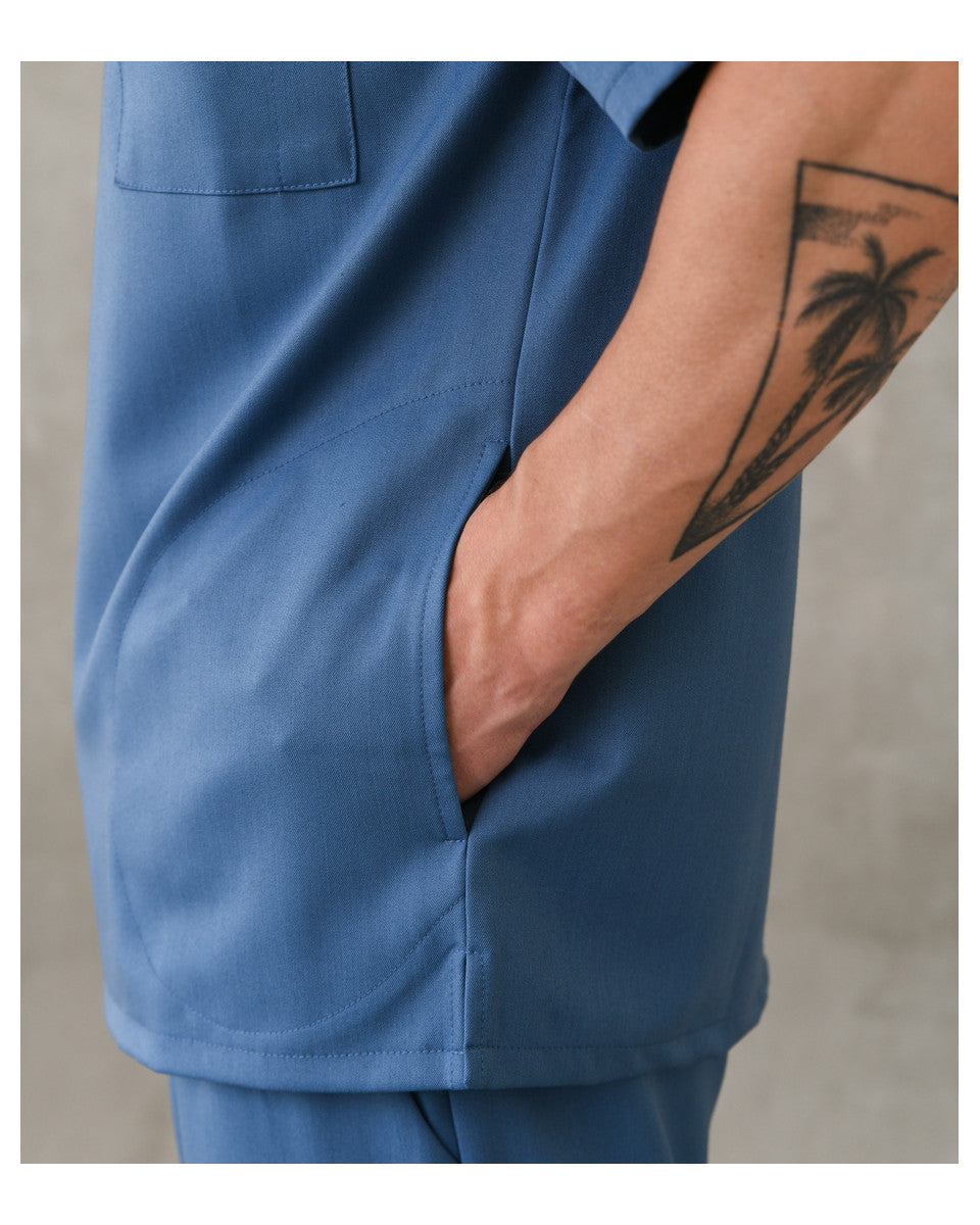 Modern Blue Men's Medical Tunic