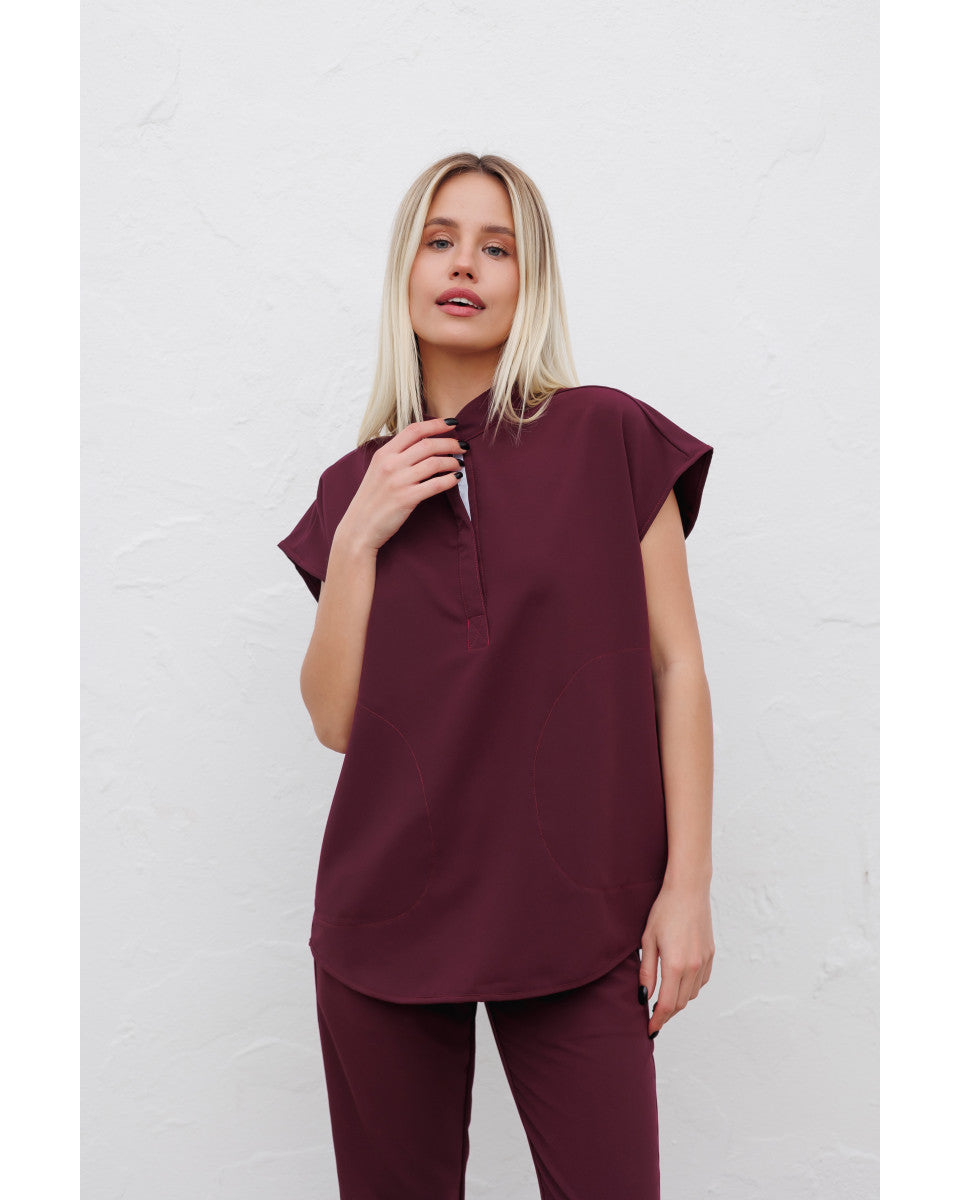 Easy Bordo Medical Tunic for Women