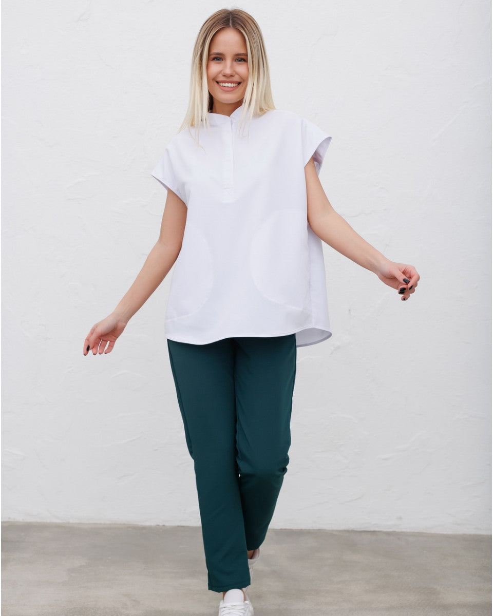 Easy White Medical Tunic for Women